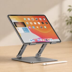 ノートパソコンスタンド スマホスタンド一体型 高さ・角度調整 折りたたみ式 アルミ製｜DotLine - 画像 (6)