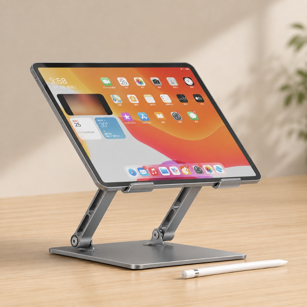 ノートパソコンスタンド スマホスタンド一体型 高さ・角度調整 折りたたみ式 アルミ製｜DotLine
