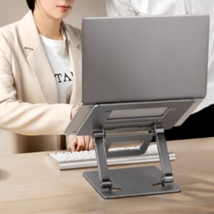 ノートパソコンスタンド スマホスタンド一体型 高さ・角度調整 折りたたみ式 アルミ製｜DotLine - 画像 (7)